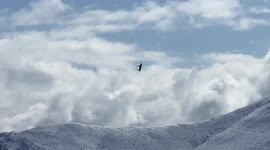 Mach loop, mega low F15's flying low in the snow capped mountains in Wales.