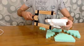 DIY expert builds their own machine that slices through foam