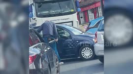 Driver 'pulls knife’ on motorist who drives at him as tensions flare outside UK petrol station
