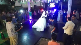 Egyptian Wedding Stage Circled by fire machines