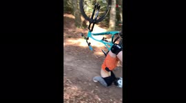 Biker endures gruesome head-first crash