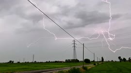 EXTREME LIGHTNING STORM IN SLOW MOTION STORM CHASING IN GERMANY