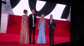 The royal family walk 'No Time To Die' red carpet with film producers at the Royal Albert Hall