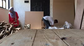 Two university students from the Gaza Strip are collecting timber for art masterpieces.