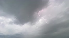 VERY CLOSE ENCOUNTER WITH CLOUD TO CLOUD LIGHTNING SEVERE THUNDERSTORM IN FRANCE