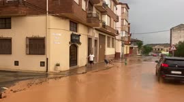 STORM CHASER WITNESS FLASH FLOODING CAUSES CHAOS FOR LOCAL RESIDENTS FROM A SEVERE THUNDERSTORM IN SPAIN