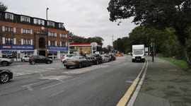 Queues for fuel in Morden, SW London