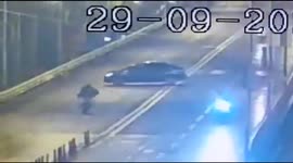 Shocking moment as 1 fatality and 2 others were injured after a car took a sudden u-turn in Western India.