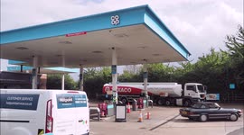 Petrol tanker seen refilling service station in Kent, UK as some supply chain issues persist