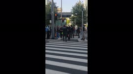 Activists clash with police during climate protest in Milan, Italy