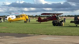 Two Mission Impossible stunt pilots take off for the blue yonder at Duxford Airfield Part One: Warming up engines