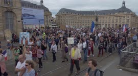 Protest against Covid-19 Health Pass in Bordeaux, France 02/10/2021