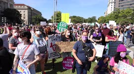 “Abortion rights are human rights” say Women’s March as thousands rally in Washington DC