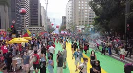 Protesters in Brazil demand Bolsonaro's impeachment in São Paulo, Brazil