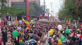 Brazilians Protest Against President Bolsonaro in  São Paulo, Brazil