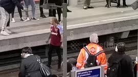 Furious West Ham fan disrupts DLR by jumping on TRACKS