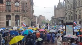 Netherlands: Thousands Protest Against COVID-19 Measures In Amsterdam 2