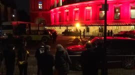Rolls Royce waiting for Prince of Wales and Duchess of Cambridge outside Royal Albert Hall on the royal world premiere night of No Time To Die