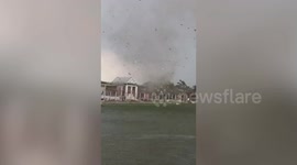 Homes damaged by large dust devil tornado in Bangkok, Thailand (9)