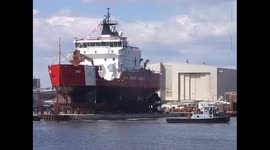 Spectacular Icebreaker Launch At Lake Michigan in Wiscon, USA