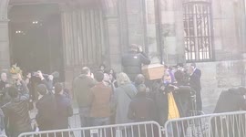 French celebrities and politician as former french President Nicolas Sarkozy or the wife's President Brigitte Macron assist to the funeral of the former Adidas owner, french businessman and politician, Bernard Tapie. A mass in homage to Bernard Tapie, who