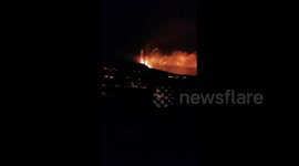 Lava gushes from Spain's La Palma volcano