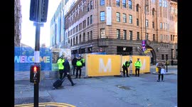 Delegates arrive for the final day of the 2021 Conservative Party Conference, Manchester, UK