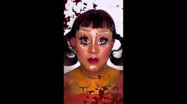 Makeup artist's stunning transformation into the 'Squid Game' doll will give you chills