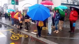 Extinction Rebellion activists block streets in Zurich, Switzerland