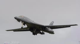 X2 B1b bomber planes arrive at RAF Fairford from Dyas airbase in the USA.