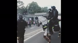 Mounted Police Disperses Ljubljana Protesters