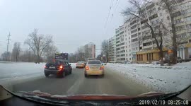 A traffic police inspector helped a stray dog cross the road