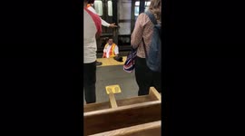 Brave MTA crew member rescues cat that fell on railway track in New York City