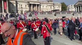 Loyalists march from Trafalgar Square to UK parliament against Northern Irish Protocol with EU