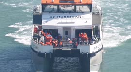 UK Border Force ship Hurricane returns to Dover with migrants rescued from English Channel