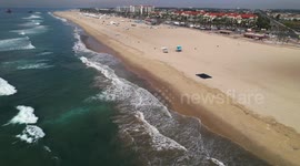 Oil Spill Clean Up Efforts In Huntington Beach, California