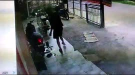 While servicing the motorbike, sparks come out in Banjarmasin Indonesia