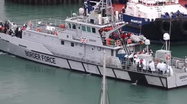 UK Border Force ship returns to Dover with large number of migrants rescued in English Channel