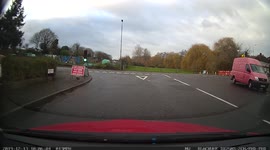 Temporary lights car drives through red light