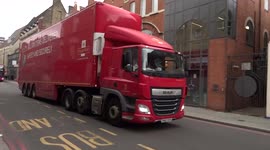 Extra-long Royal Mail trailer spotted on Pentonville Road in London