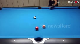 Epic 'cue-mpilation' of pool trick shots performed by gifted Iranian pool shark