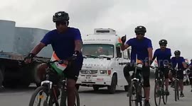 Central Reserve Police Force Cycle Rally from Jammu Kashmir to Raj Ghat in India