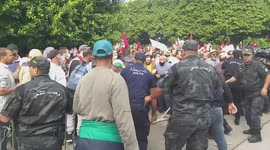 Thousands protest against Tunisia leader in Tunis, Tunisia