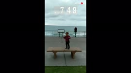 'Kid falls off bench after his superhero experiment at boardwalk goes wrong'