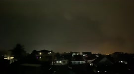 Strong Lightning and Powerful Thunder Hit The City Late at Night
