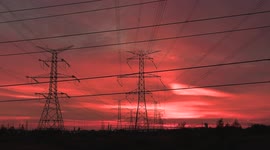 Toronto area skies turn to an epic mix of fire red and pumpkin orange during last night's sunset after a warm summer like day