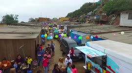 DRONE CERRO DE VILLA EL SALVADOR FIESTA NIÑOS