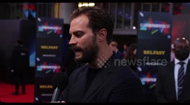 Jamie Dornan interview at the premiere of Kenneth Branagh new film Belfast starring Judi Dench at Royal Festival Hall for London Film Festival 2021