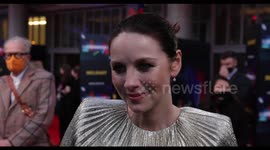 Caitríona Balfe interview at the premiere of Kenneth Branagh new film Belfast starring Judi Dench at Royal Festival Hall for London Film Festival 2021