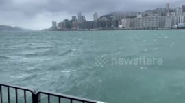 Hong Kong: Typhoon Kompasu Brings Strong Winds And Rain